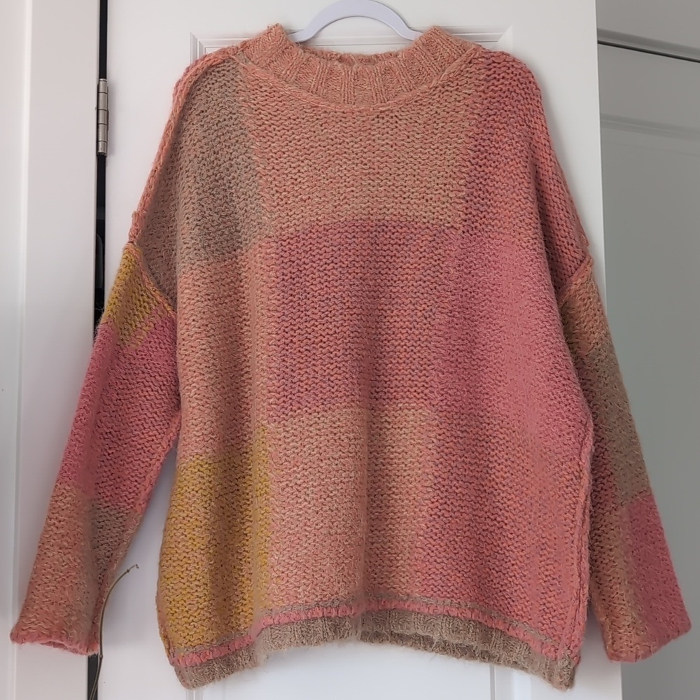 NWOT Free People Domino Prairie Sunset Alpaca Wool Blend Sweater - Picture 4 of 9